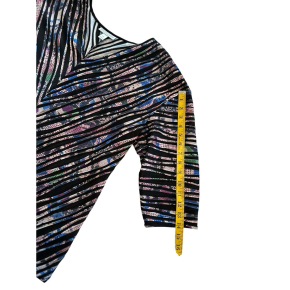 Dana Buchman Multicolor Snakeskin Print Tunic Blouse Black Womens XL 3/4 Sleeves - Picture 6 of 14